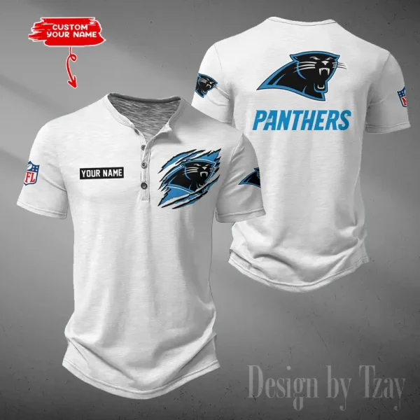 Carolina Panthers Men's Button Henley Collar T-Shirt New Fashion 2025 SPTMBHCTS040 - Image 4