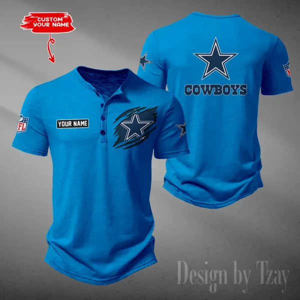 Dallas Cowboys Men's Button Henley Collar T-Shirt New Fashion 2025 SPTMBHCTS044 - Image 5