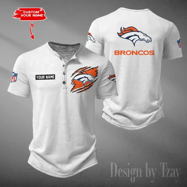 Denver Broncos Men's Button Henley Collar T-Shirt New Fashion 2025 SPTMBHCTS045 - Image 4