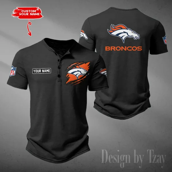 Denver Broncos Men's Button Henley Collar T-Shirt New Fashion 2025 SPTMBHCTS045 - Image 5
