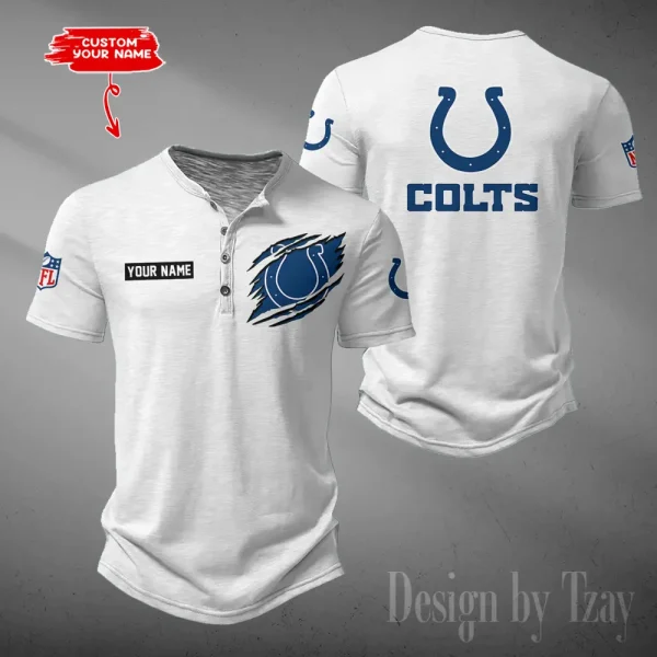 Indianapolis Colts Men's Button Henley Collar T-Shirt New Fashion 2025 SPTMBHCTS049 - Image 4