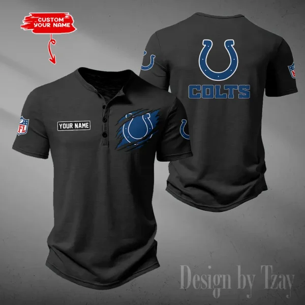 Indianapolis Colts Men's Button Henley Collar T-Shirt New Fashion 2025 SPTMBHCTS049 - Image 5
