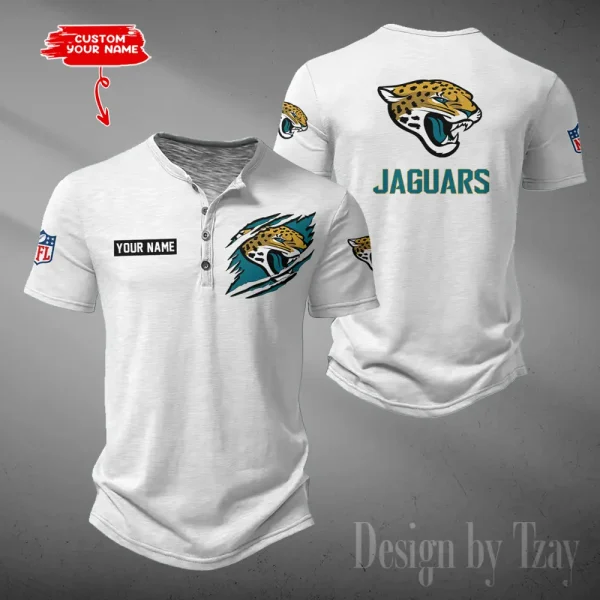 Jacksonville Jaguars Men's Button Henley Collar T-Shirt New Fashion 2025 SPTMBHCTS050 - Image 4