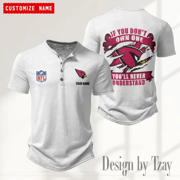 Arizona Cardinals Men's Button Henley Collar T-Shirt New Fashion 2025 SPTMBHCTS065 - Image 5
