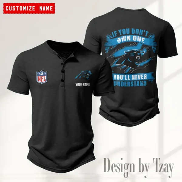 Carolina Panthers Men's Button Henley Collar T-Shirt New Fashion 2025 SPTMBHCTS069 - Image 3