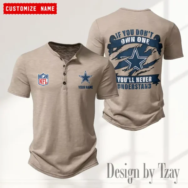Dallas Cowboys Men's Button Henley Collar T-Shirt New Fashion 2025 SPTMBHCTS073 - Image 3