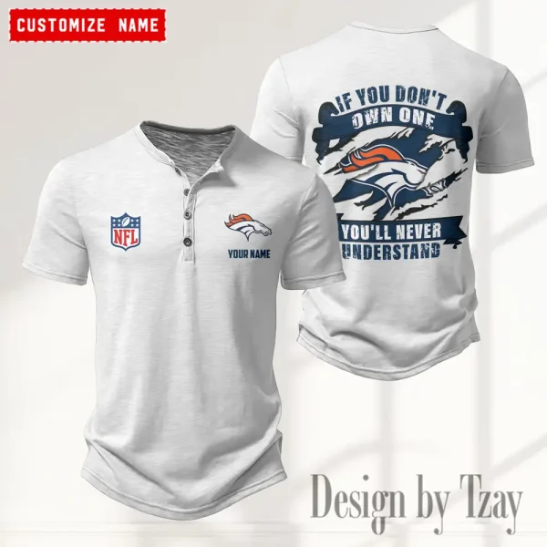 Denver Broncos Men's Button Henley Collar T-Shirt New Fashion 2025 SPTMBHCTS074 - Image 4