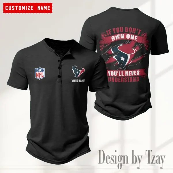 Houston Texans Men's Button Henley Collar T-Shirt New Fashion 2025 SPTMBHCTS077 - Image 4