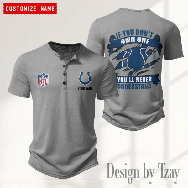 Indianapolis Colts Men's Button Henley Collar T-Shirt New Fashion 2025 SPTMBHCTS078 - Image 3