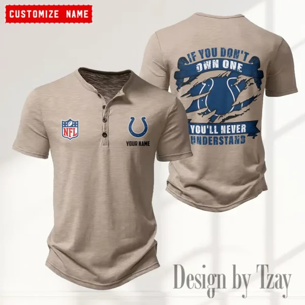 Indianapolis Colts Men's Button Henley Collar T-Shirt New Fashion 2025 SPTMBHCTS078 - Image 5