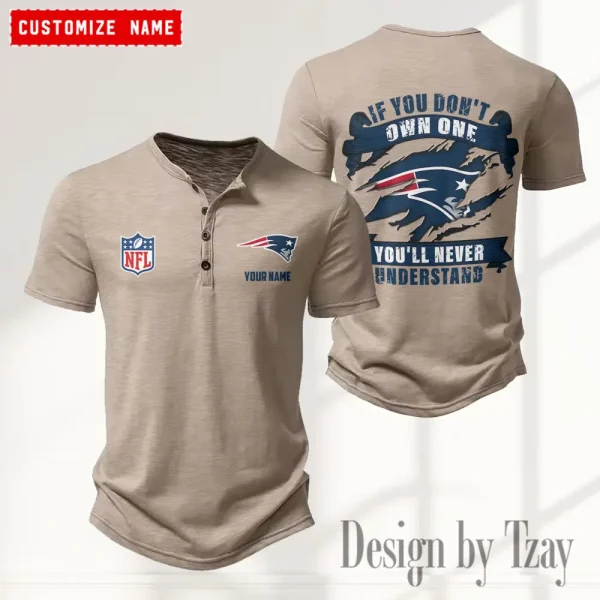 New England Patriots Men's Button Henley Collar T-Shirt New Fashion 2025 SPTMBHCTS086 - Image 5