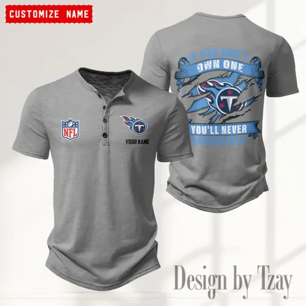 Tennessee Titans Men's Button Henley Collar T-Shirt New Fashion 2025 SPTMBHCTS095 - Image 2