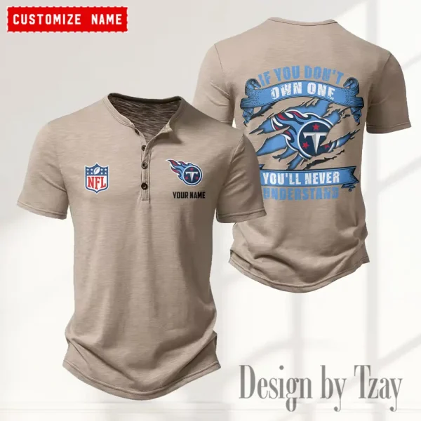 Tennessee Titans Men's Button Henley Collar T-Shirt New Fashion 2025 SPTMBHCTS095 - Image 3