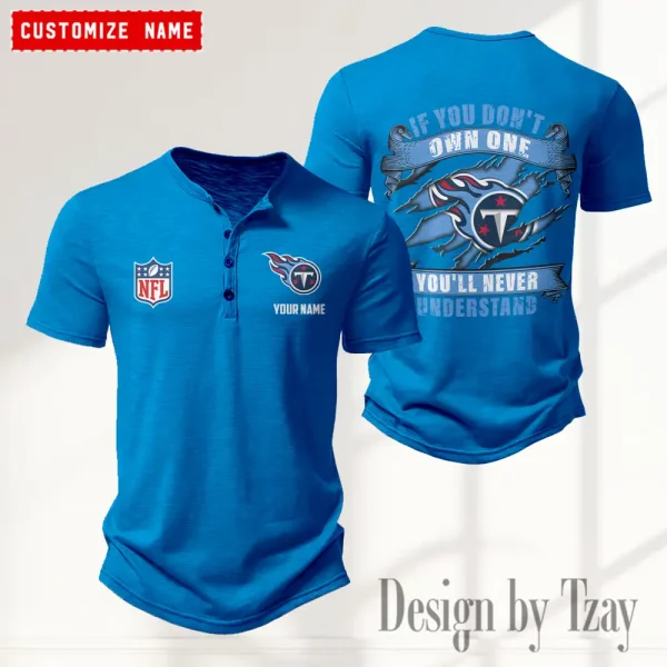Tennessee Titans Men's Button Henley Collar T-Shirt New Fashion 2025 SPTMBHCTS095