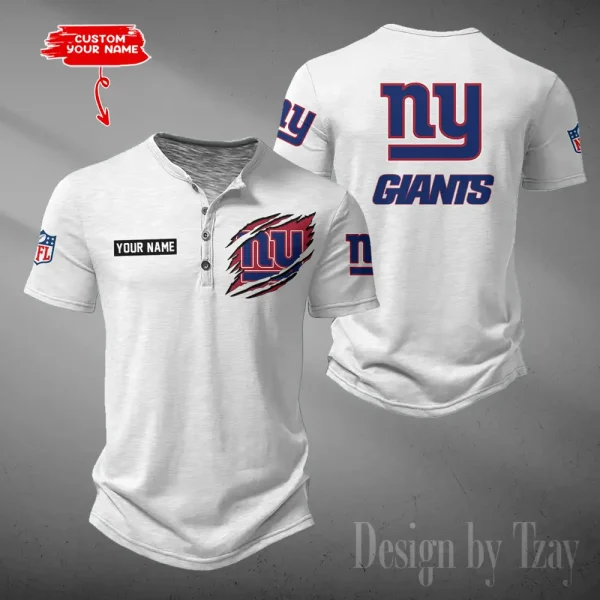 New York Giants Men's Button Henley Collar T-Shirt New Fashion 2025 SPTMBHCTS059 - Image 4