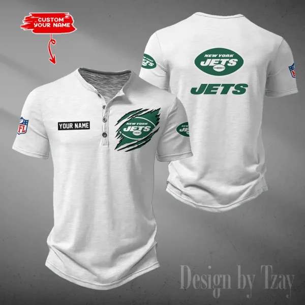 New York Jets Men's Button Henley Collar T-Shirt New Fashion 2025 SPTMBHCTS060 - Image 4
