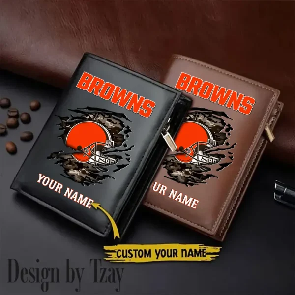Cleveland Browns Men Slim Vertical Wallets New 2025 SPTLVW171