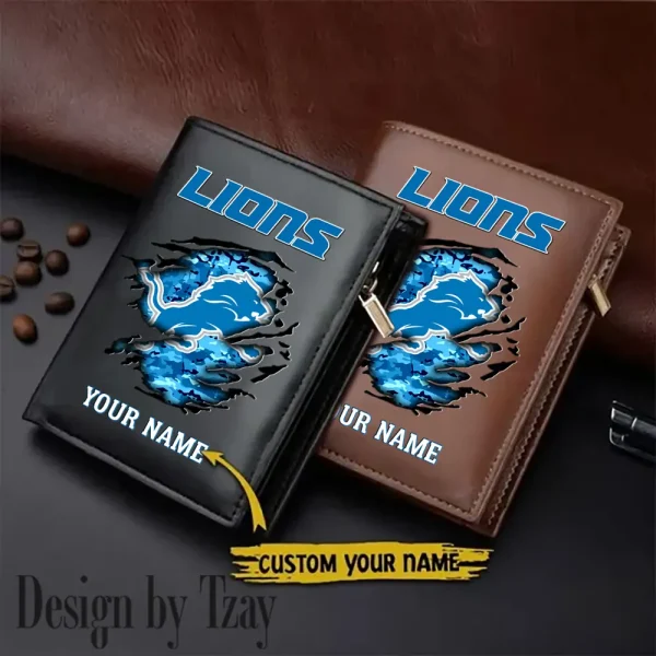 Detroit Lions Men Slim Vertical Wallets New 2025 SPTLVW174