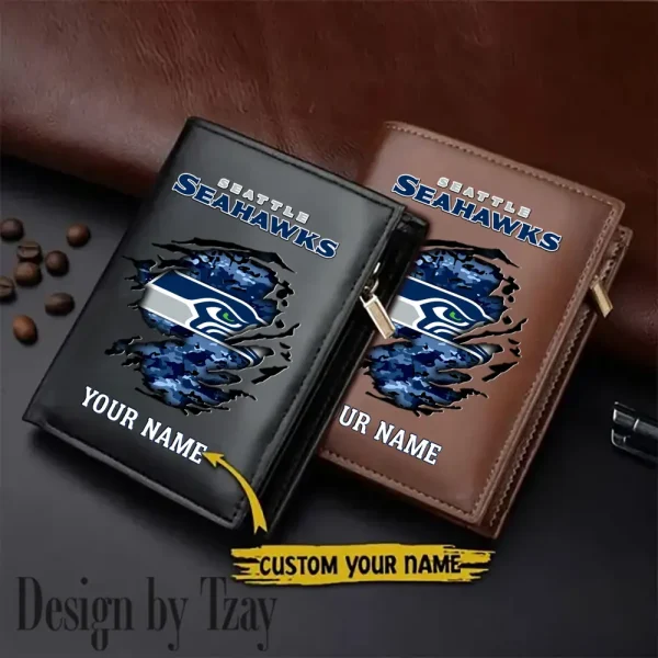 Seattle Seahawks Men Slim Vertical Wallets New 2025 SPTLVW192