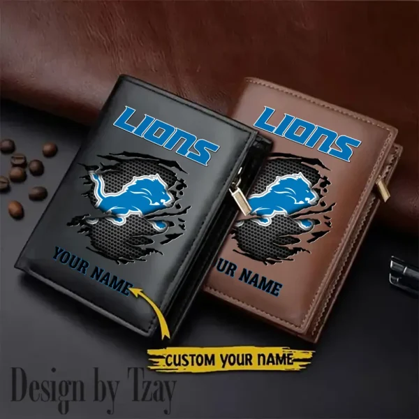 Detroit Lions Men Slim Vertical Wallets New 2025 SPTLVW206