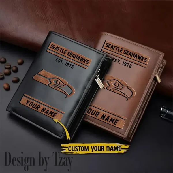 Seattle Seahawks Men Slim Vertical Wallets New 2025 SPTLVW255