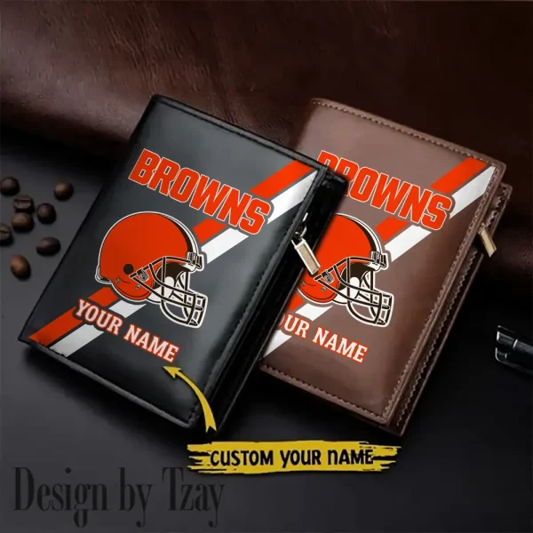 Cleveland Browns Men Slim Vertical Wallets New 2025 SPTLVW266