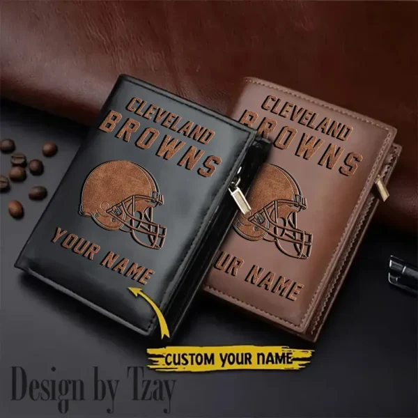 Cleveland Browns Men Slim Vertical Wallets New 2025 SPTLVW298