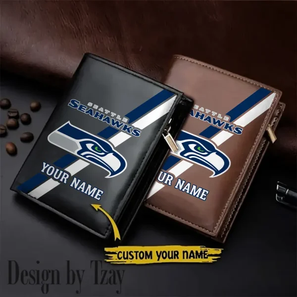 Seattle Seahawks Men Slim Vertical Wallets New 2025 SPTLVW287