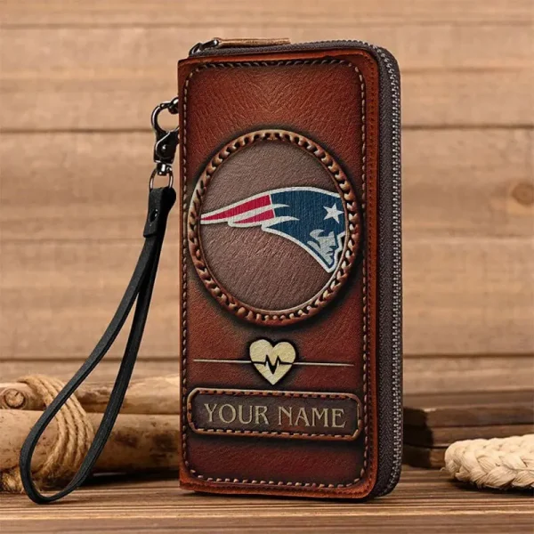 New England Patriots Clutch Purse Leather Wallet