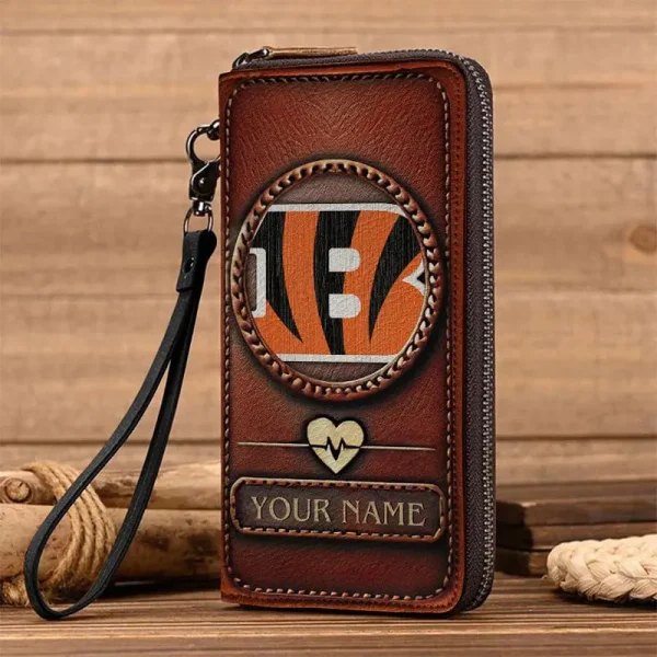 Cincinnati Bengals Clutch Purse Leather Wallet