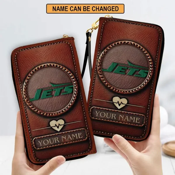New York Jets Clutch Purse Leather Wallet - Image 3