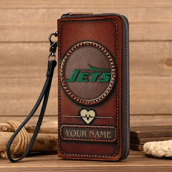 New York Jets Clutch Purse Leather Wallet