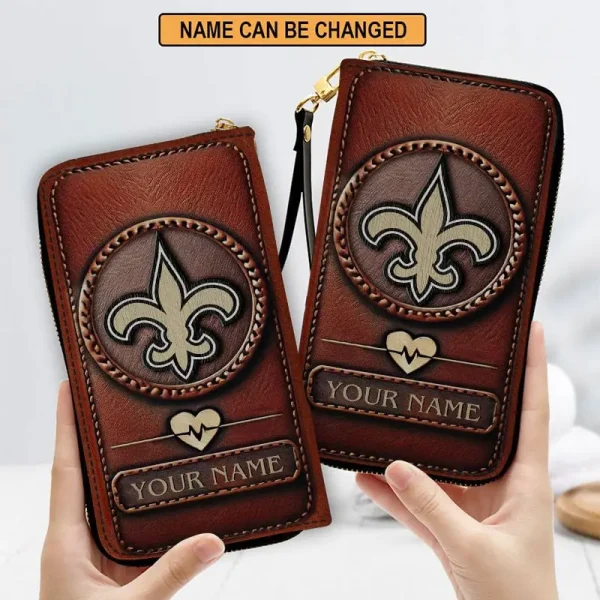 New Orleans Saints Clutch Purse Leather Wallet - Image 3