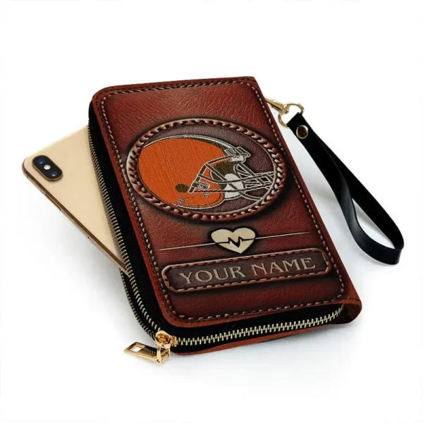 Cleveland Browns Clutch Purse Leather Wallet - Image 2