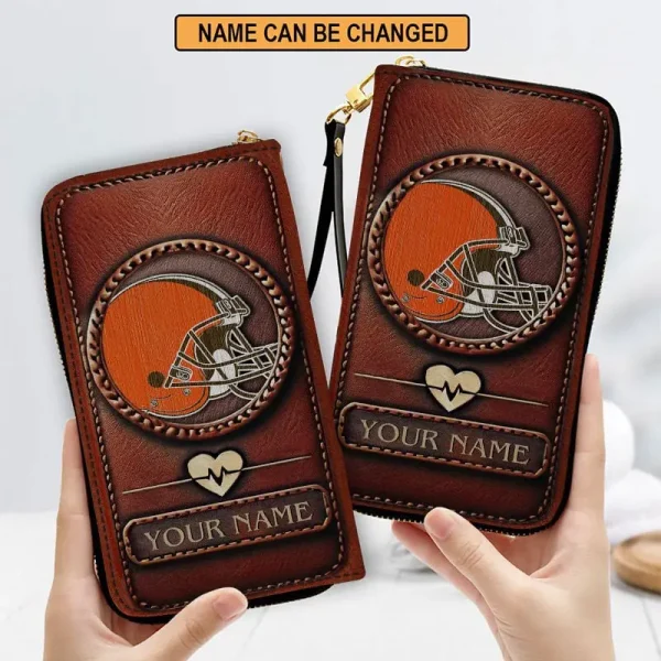 Cleveland Browns Clutch Purse Leather Wallet - Image 3