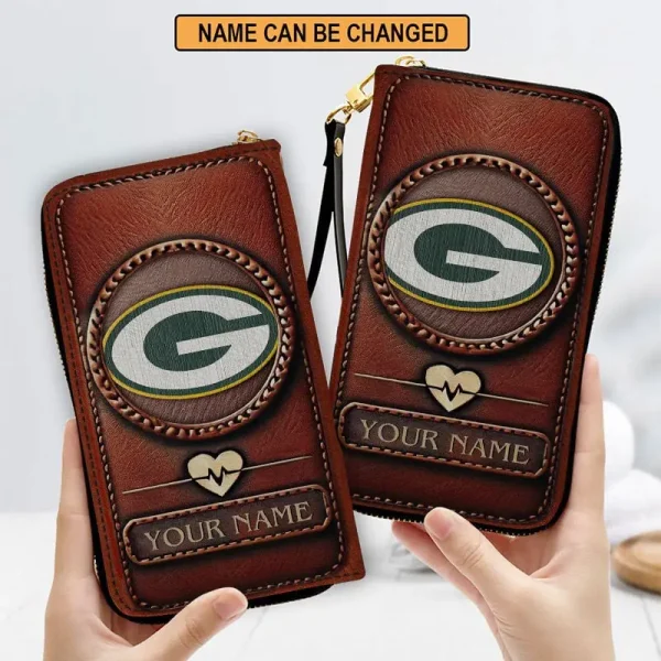 Green Bay Packers Clutch Purse Leather Wallet - Image 3