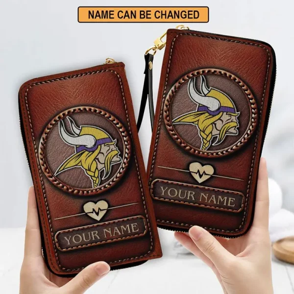 Minnesota Vikings Clutch Purse Leather Wallet - Image 3
