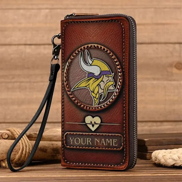 Minnesota Vikings Clutch Purse Leather Wallet