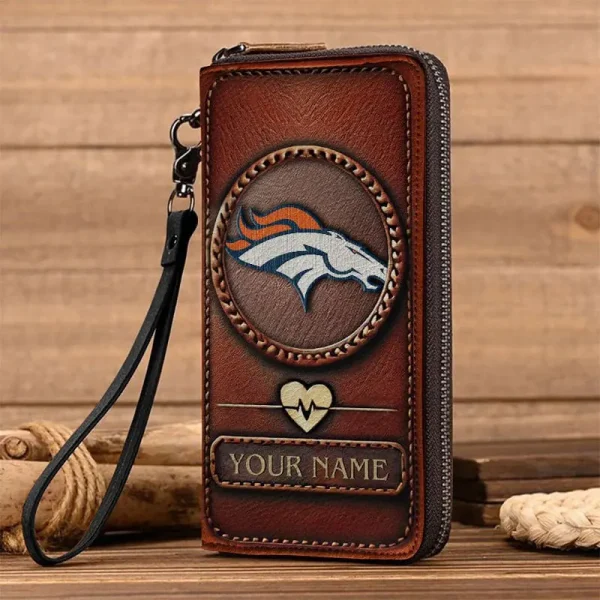Denver Broncos Clutch Purse Leather Wallet