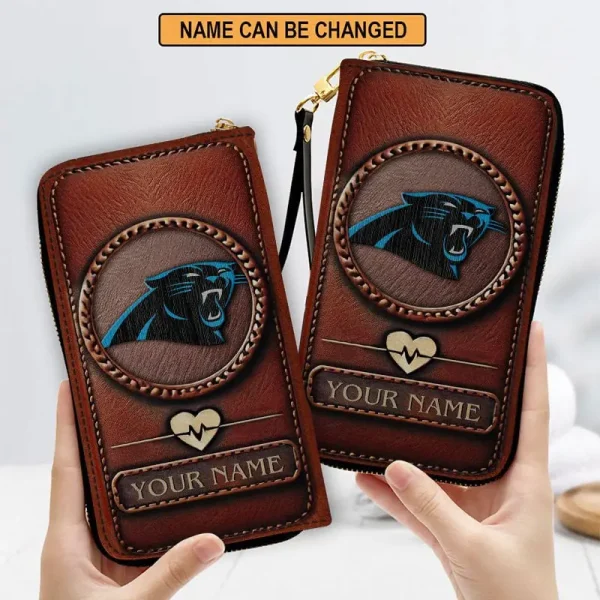 Carolina Panthers Clutch Purse Leather Wallet - Image 3