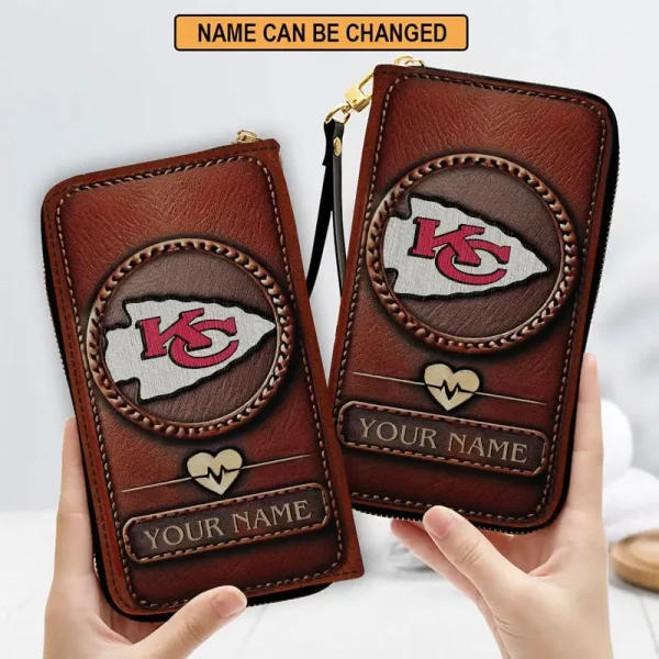 Kansas City Chiefs Clutch Purse Leather Wallet - Image 3