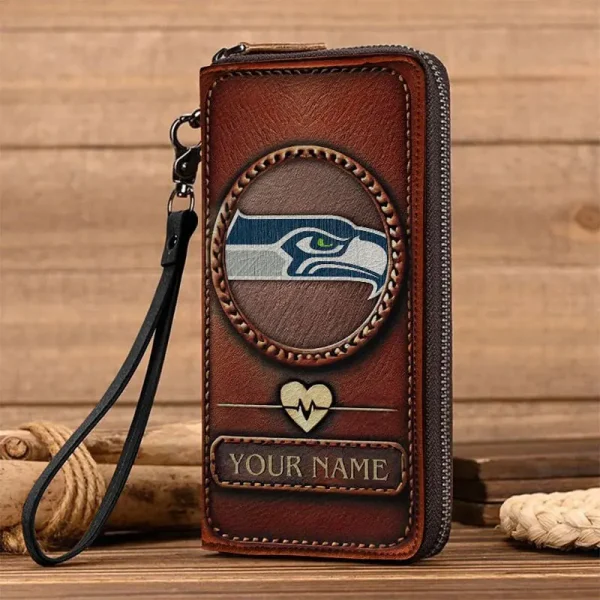 Seattle Seahawks Clutch Purse Leather Wallet