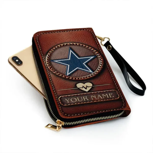 Dallas Cowboys Clutch Purse Leather Wallet - Image 2