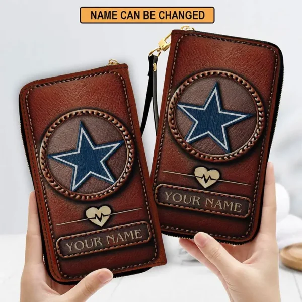 Dallas Cowboys Clutch Purse Leather Wallet - Image 3