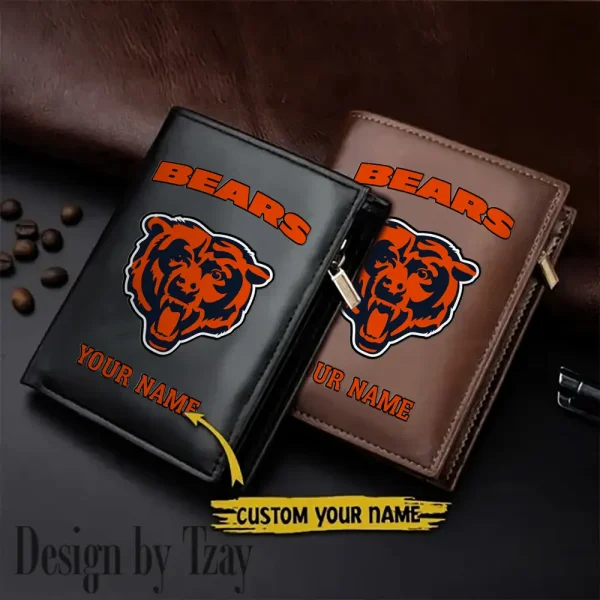 Chicago Bears Small Rectangular Leather Wallet Style 2025 SPTLVW328