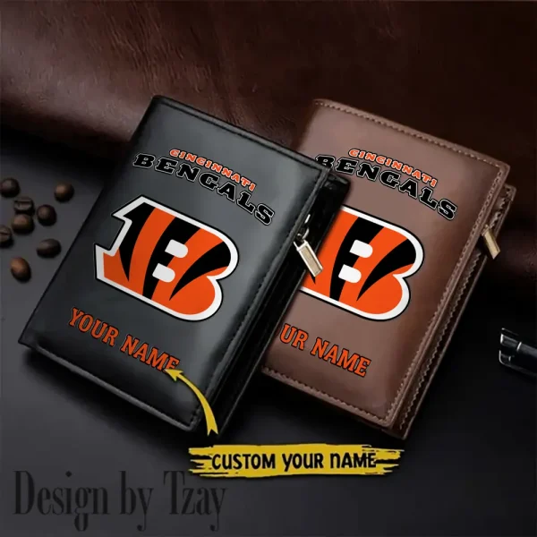 Cincinnati Bengals Small Rectangular Leather Wallet Style 2025 SPTLVW329