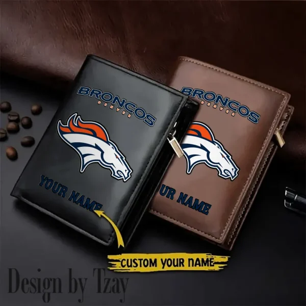 Denver Broncos Small Rectangular Leather Wallet Style 2025 SPTLVW332