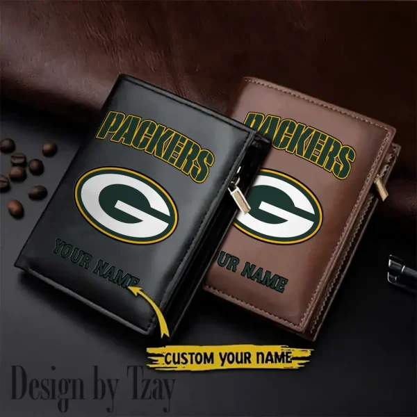 Green Bay Packers Small Rectangular Leather Wallet Style 2025 SPTLVW334