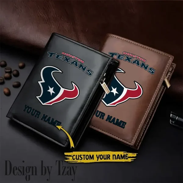Houston Texans Small Rectangular Leather Wallet Style 2025 SPTLVW335