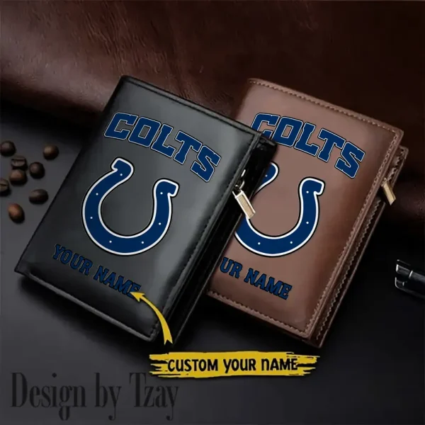 Indianapolis Colts Small Rectangular Leather Wallet Style 2025 SPTLVW336